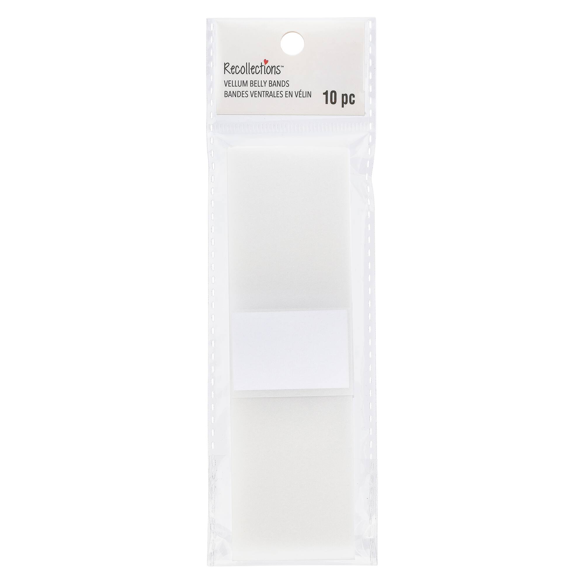 A7 White Vellum Belly Bands by Recollections™, 10ct.